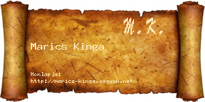 Marics Kinga névjegykártya