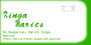 kinga marics business card